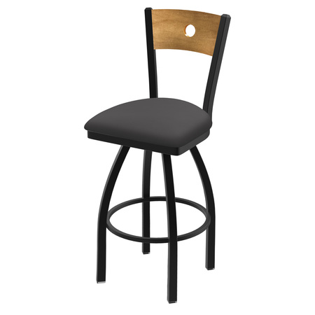 25 Swivel Counter Stool,Black Wrinkle,Med Back,Canter Storm Seat